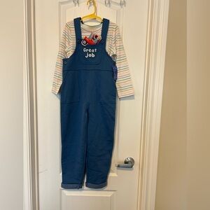 Rachel Blue Overalls with Striped Shirt